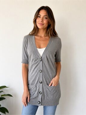 Ann Taylor Grey Knit Cardigan